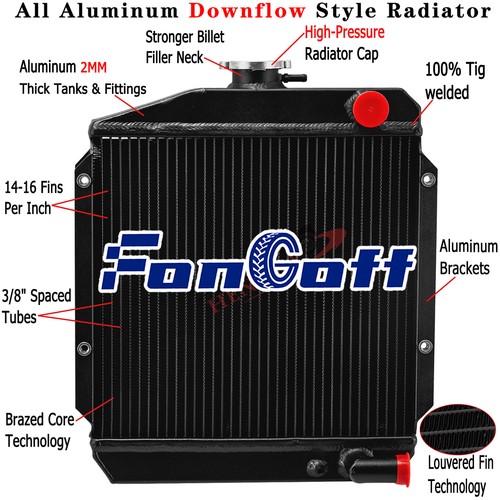 Row aluminum radiator - row, fits